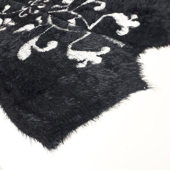 Cleo Black White Eyelash Knit Cardigan - Picture 11 of 15